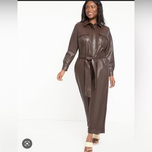 Faux Leather Jumpsuit from Eloquii